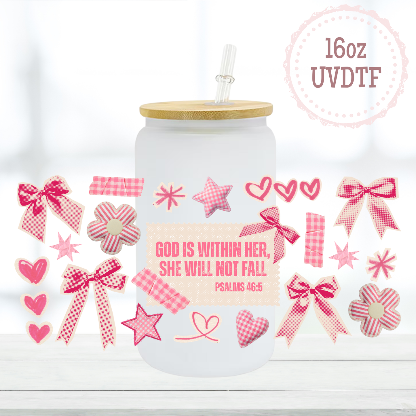 God is Within Her 16oz UVDTF Cup Wrap