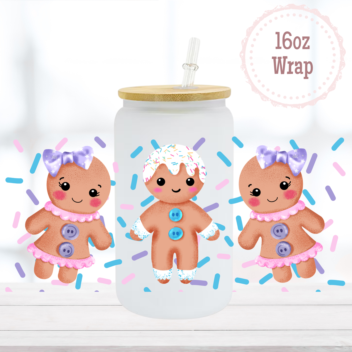 Sprinkle Gingerbread 16oz UVDTF Cup Wrap