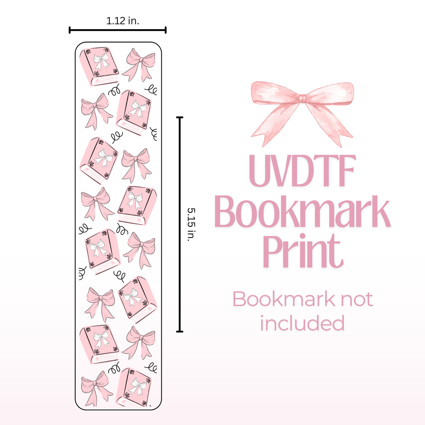 Pink Books Double Sided Bookmark