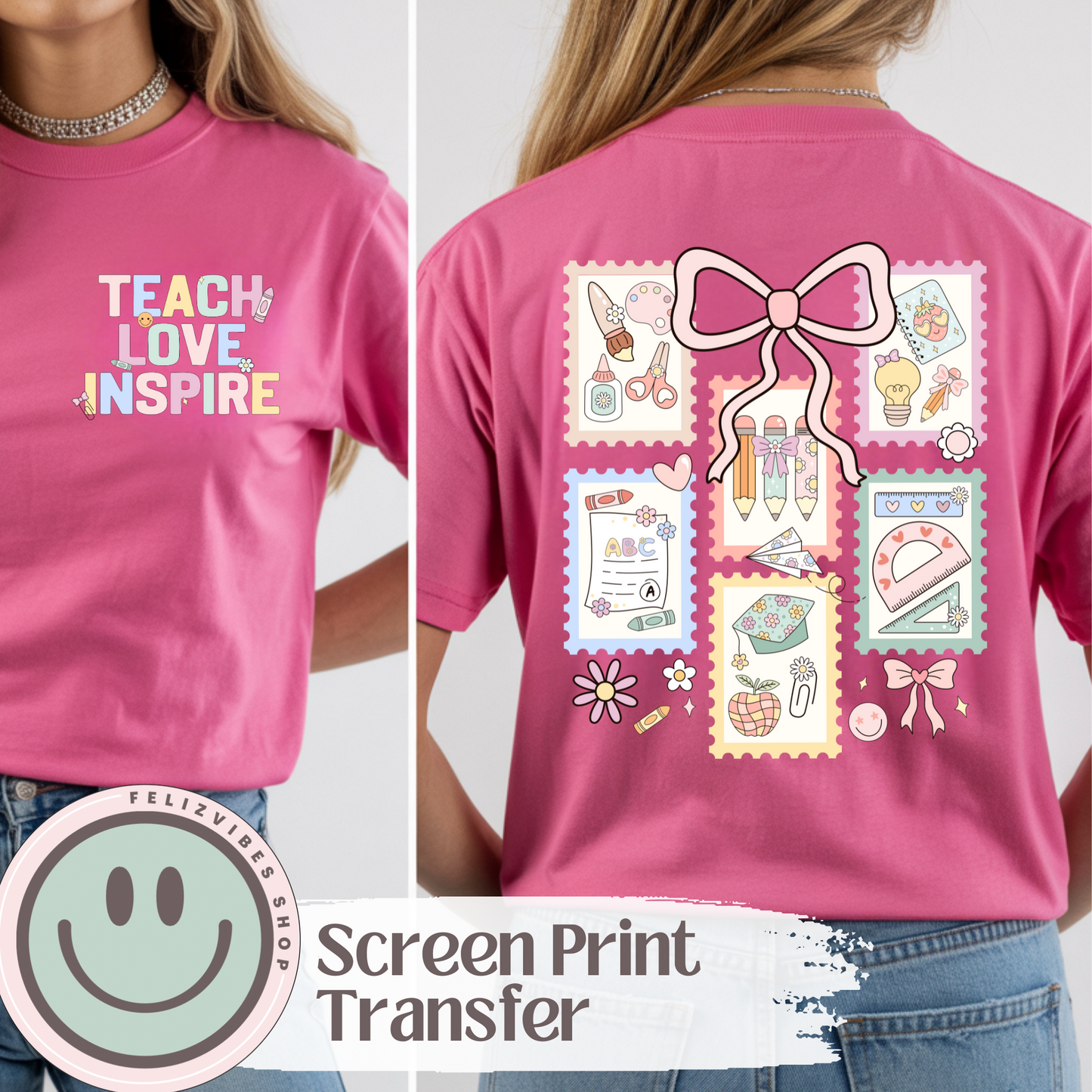 Coquette Teacher Pocket Bundle Screen Print
