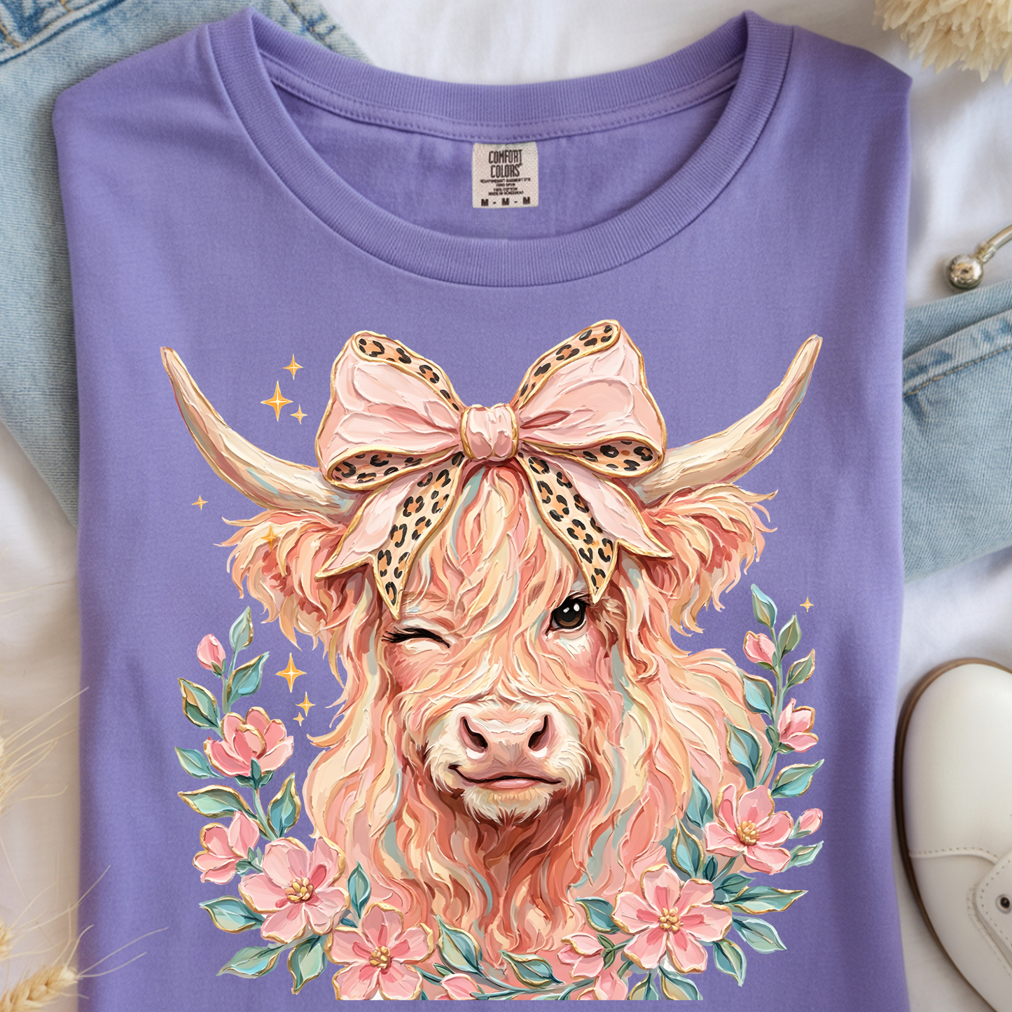 Painted Cow DTF Print