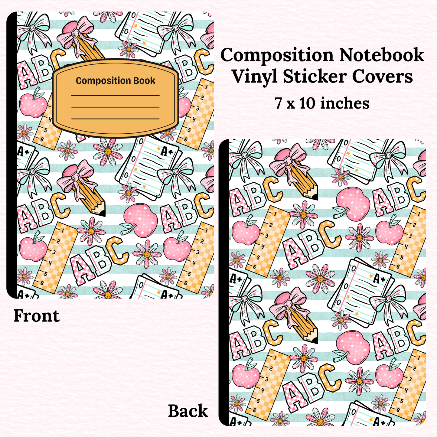 School Supplies Composition Notebook Vinyl Cover