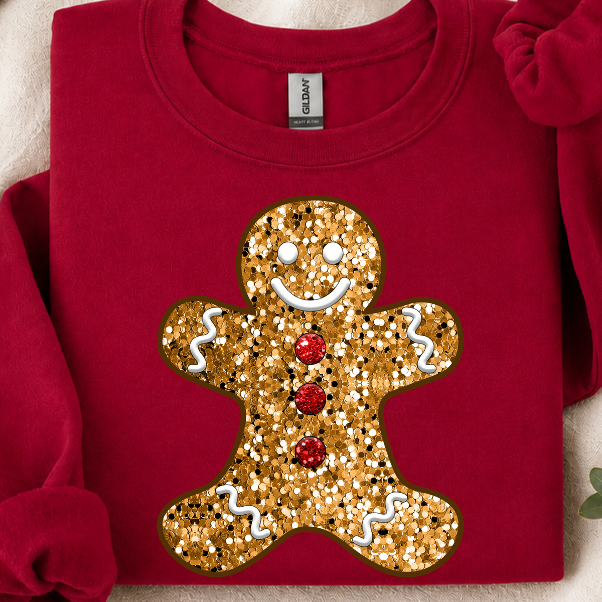 Glitter Gingerbread DTF Print