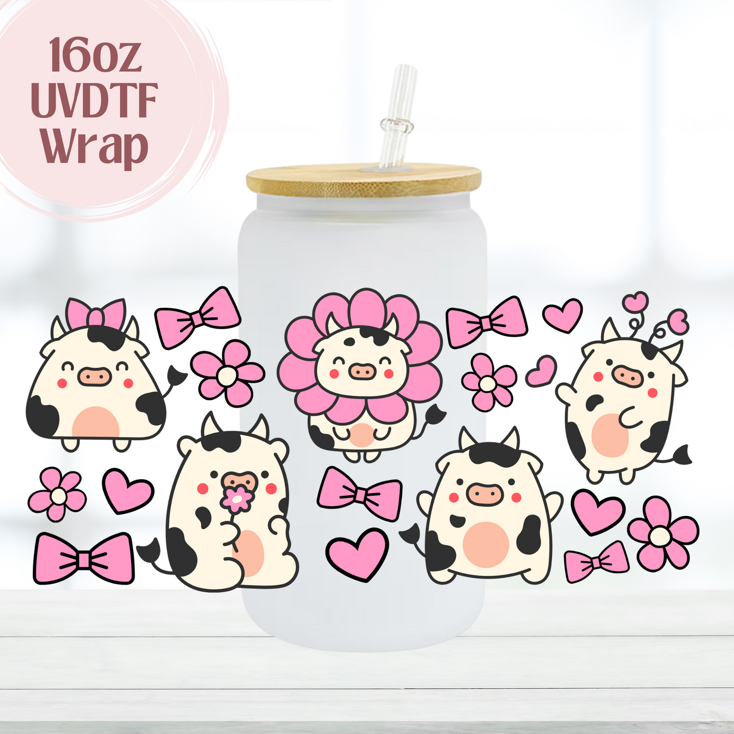 Cute Cows 16oz UVDTF Cup Wrap