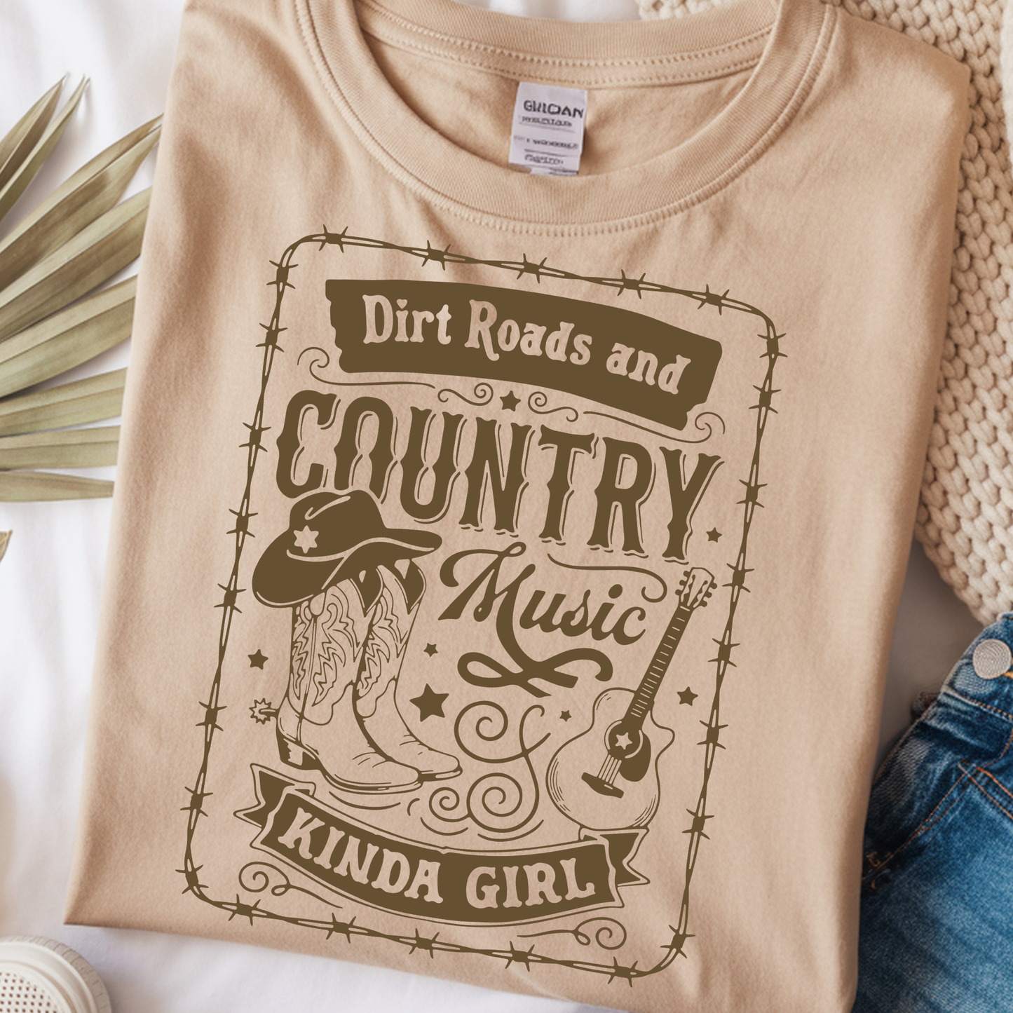 Dirt Roads Country Music DTF Print