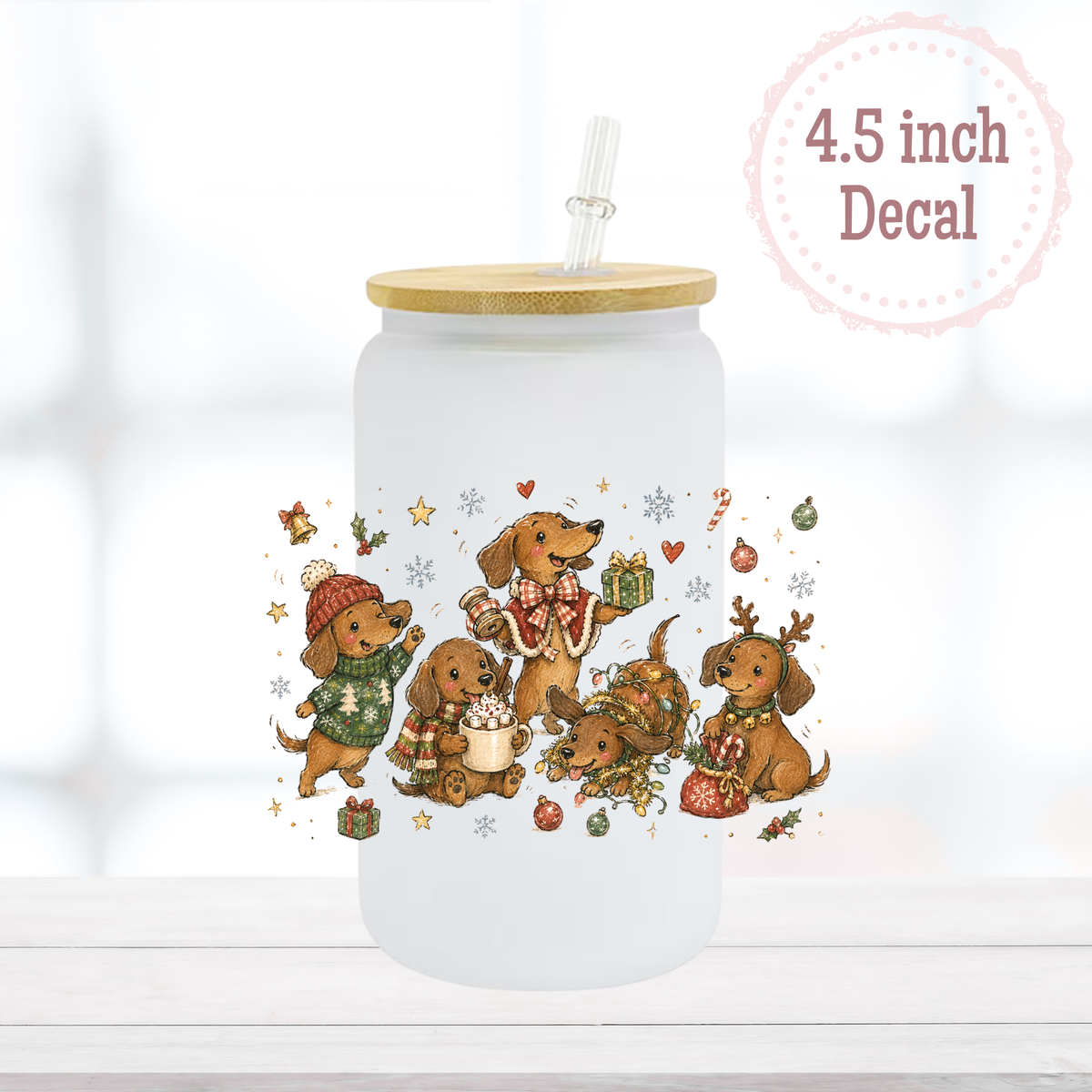 Dachshund Christmas UVDTF Decal