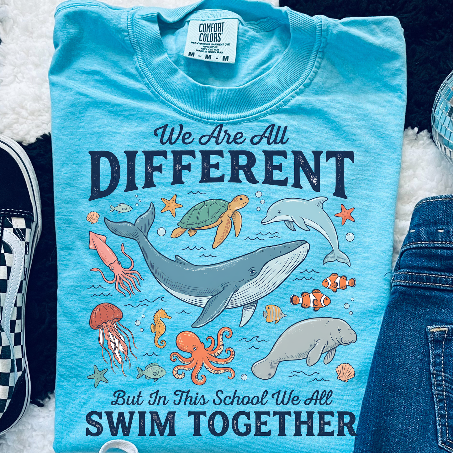 We all Swim Together DTF Print