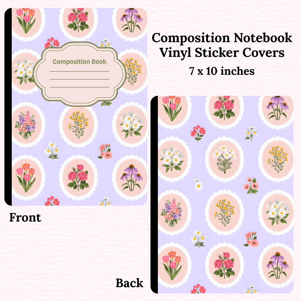 Pastel Floral Composition Notebook Vinyl Cover