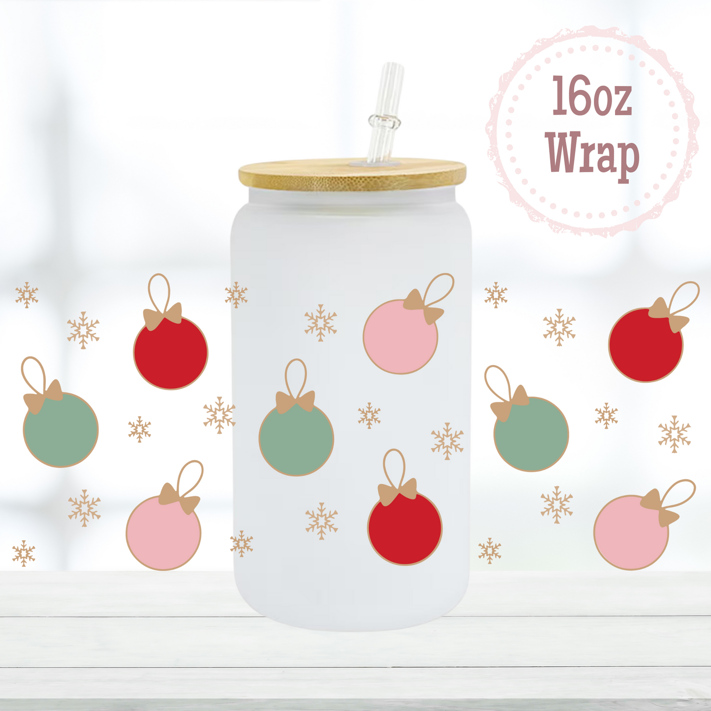 Cute Ornaments 16oz UVDTF Cup Wrap