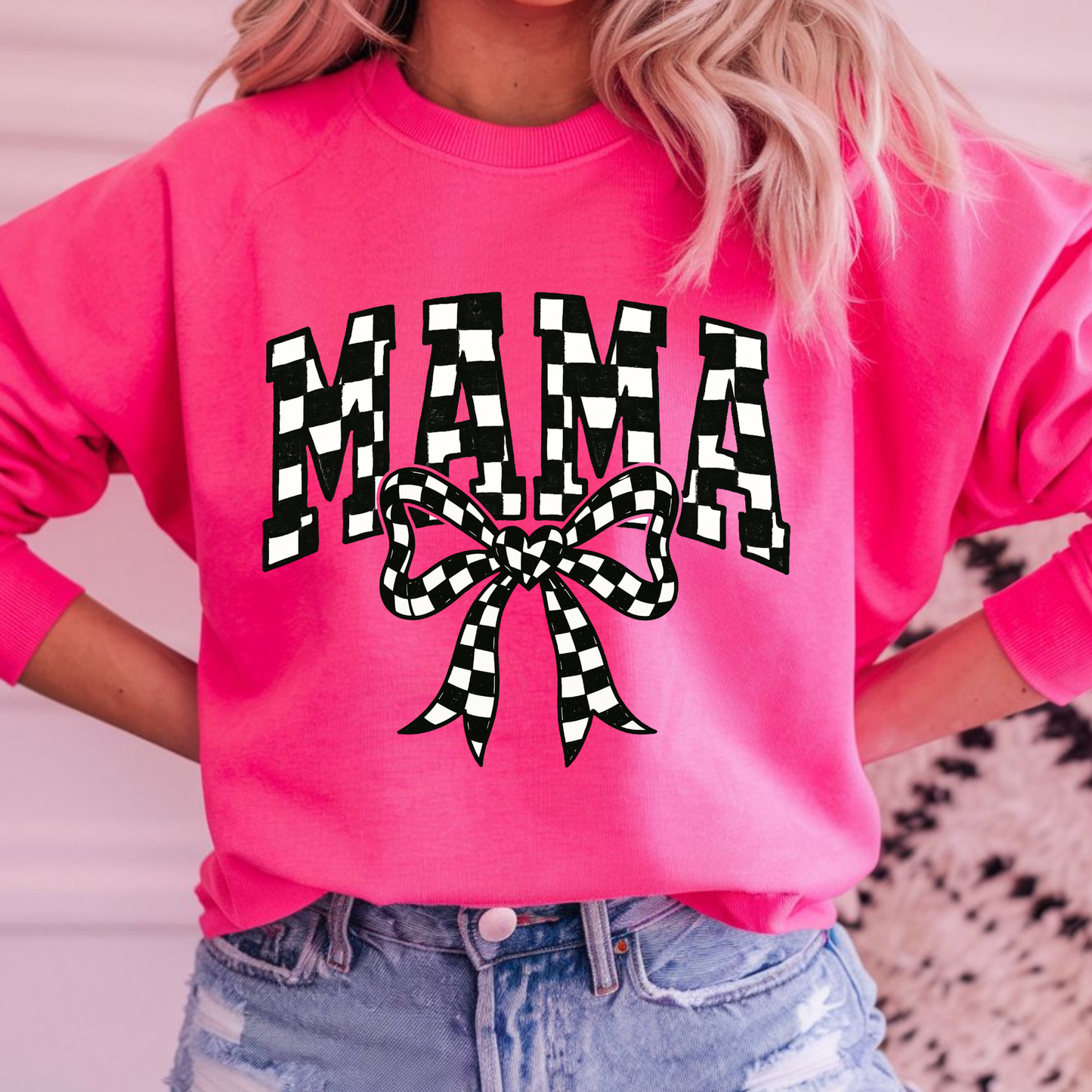 Mama Checkered DTF Print