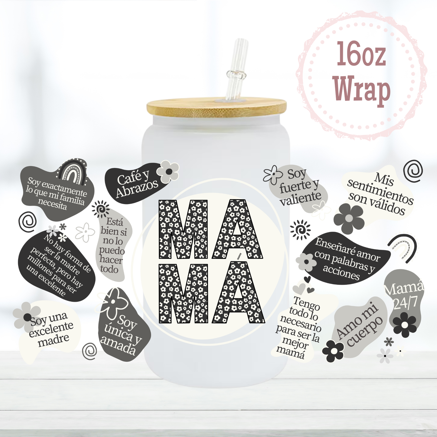 Spanish Mama Affirmations 16oz UVDTF Cup Wrap