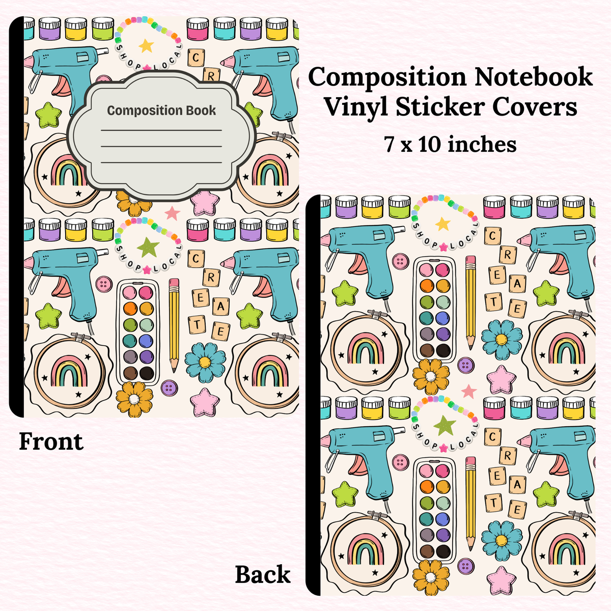 Crafty Composition Notebook Vinyl Cover