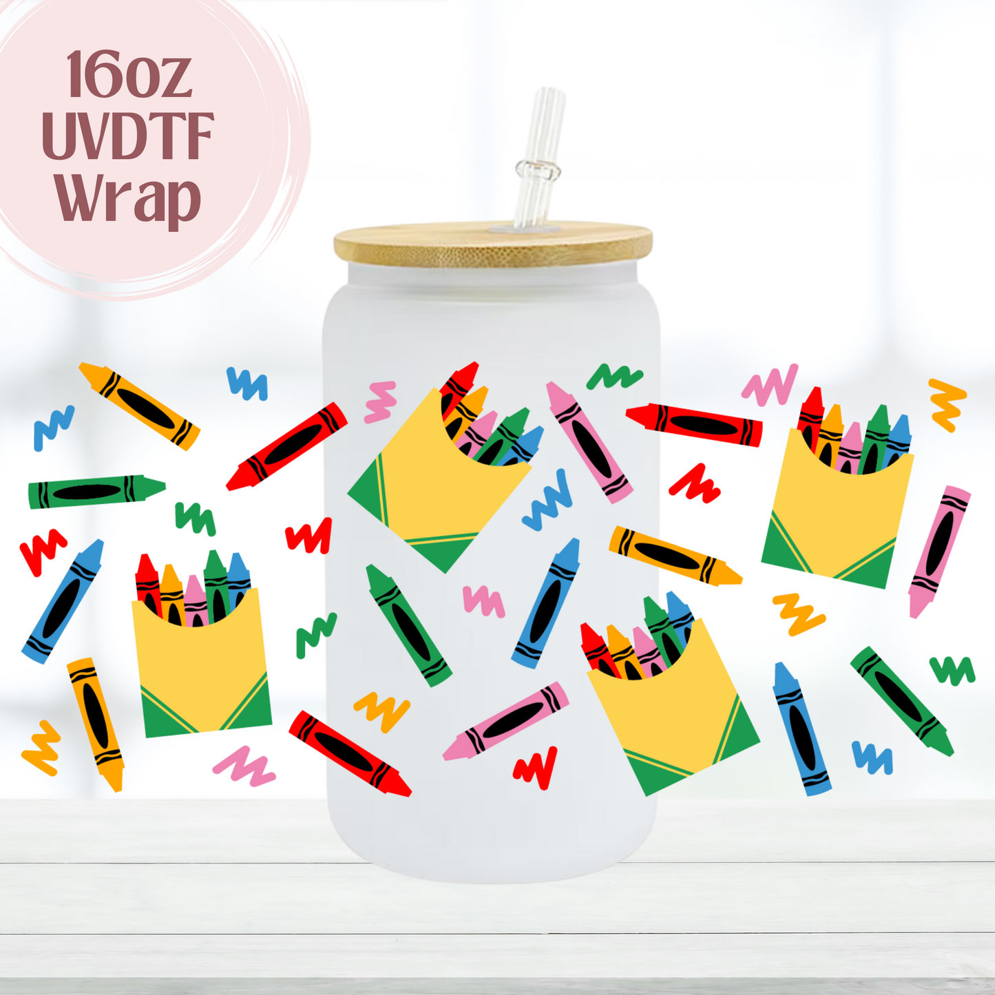 Crayons 16oz UVDTF Cup Wrap