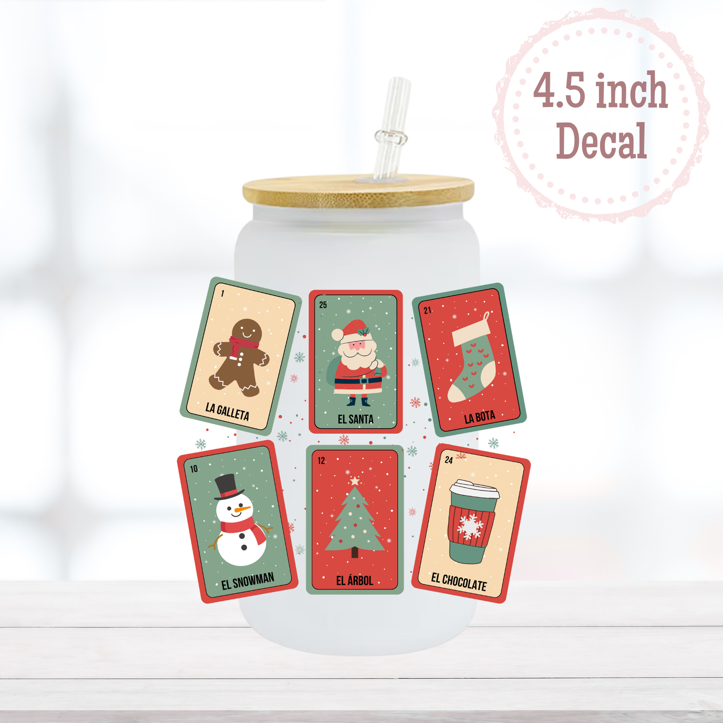 Latin Christmas Loteria UVDTF Decal