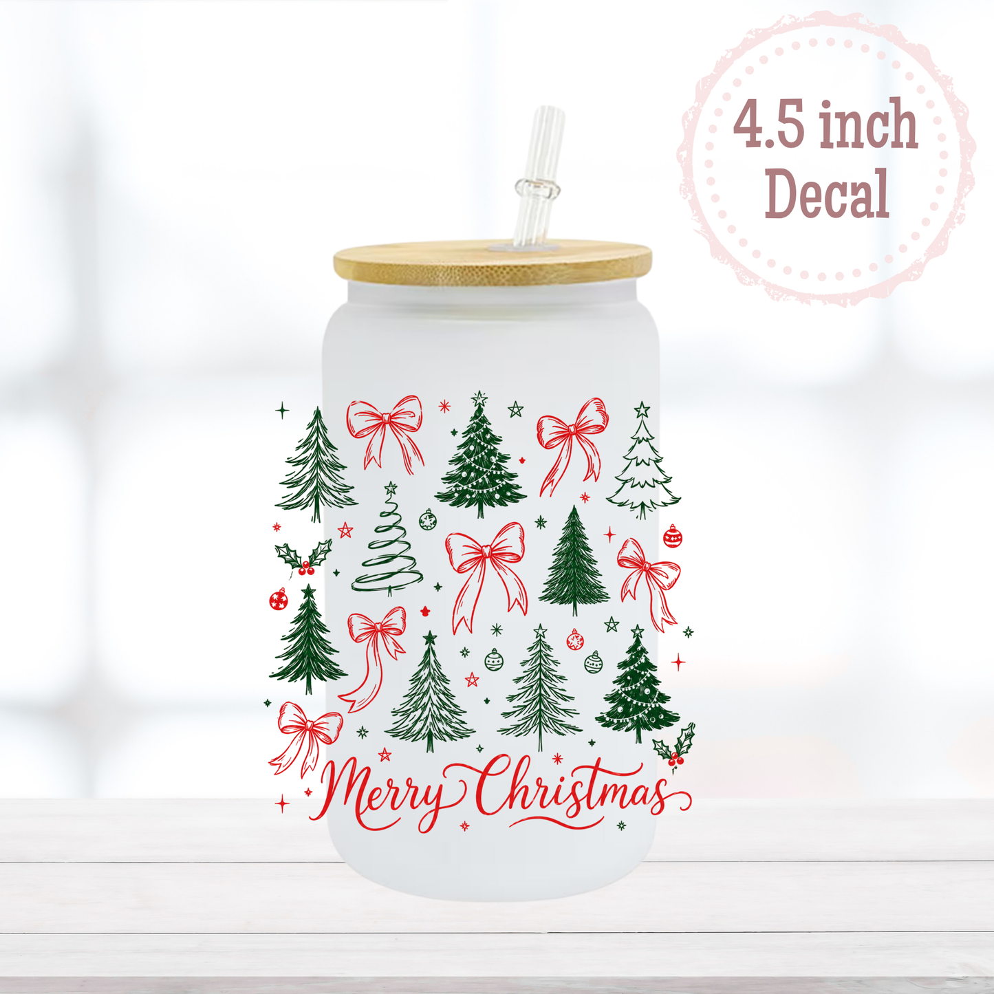 Merry Christmas Trees UVDTF Decal
