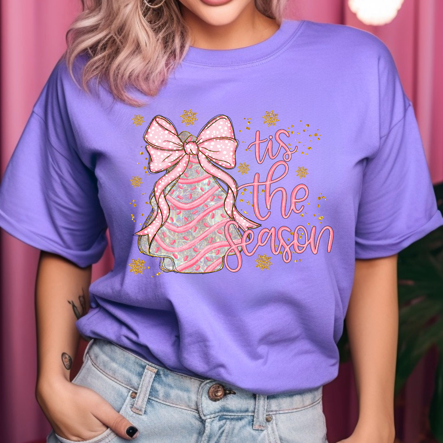 Tis the Season Silver Cake DTF Print