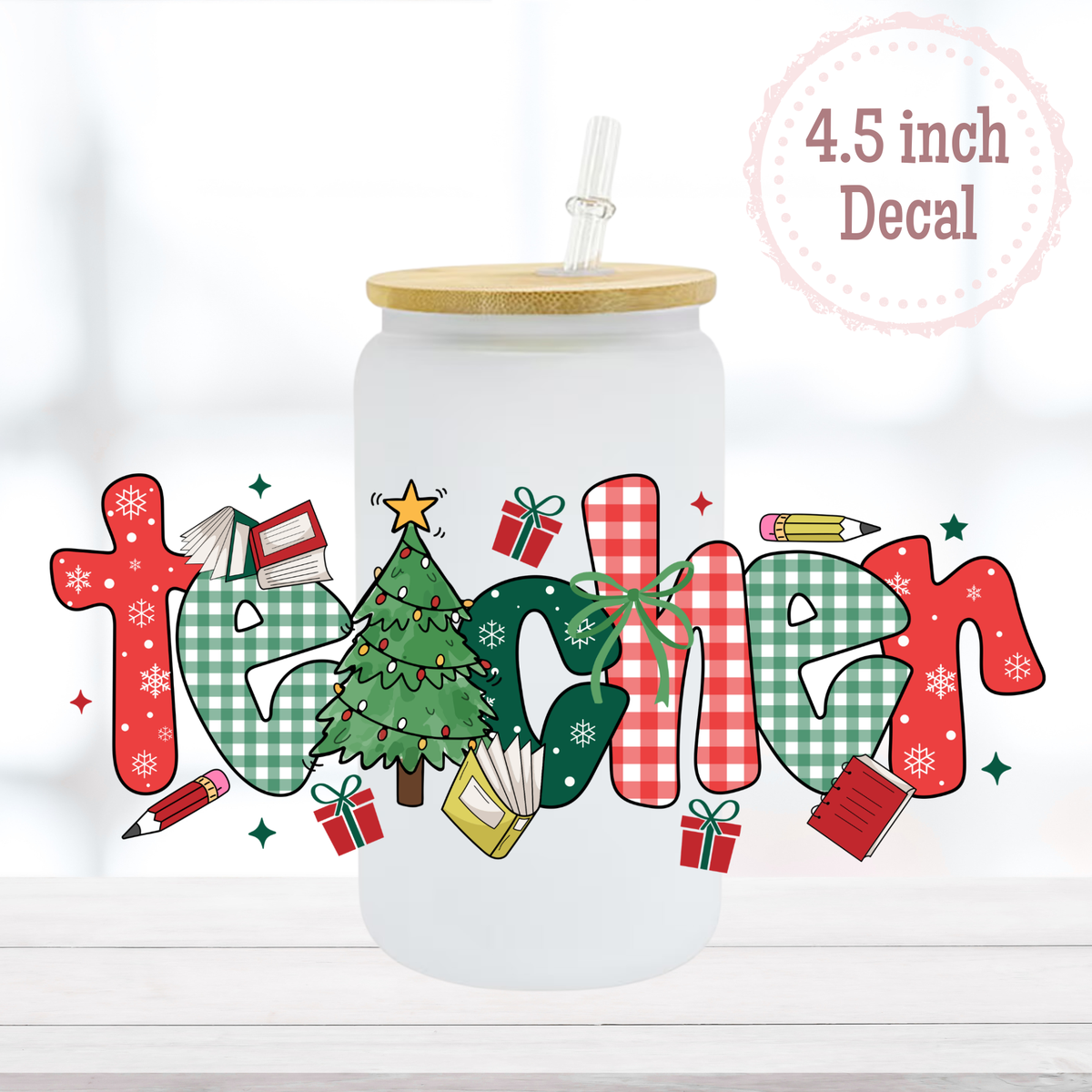 Christmas Teacher 16oz UVDTF Cup Wrap