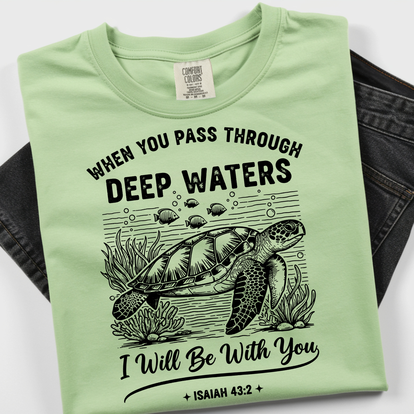 Deep Waters Turtle DTF Print