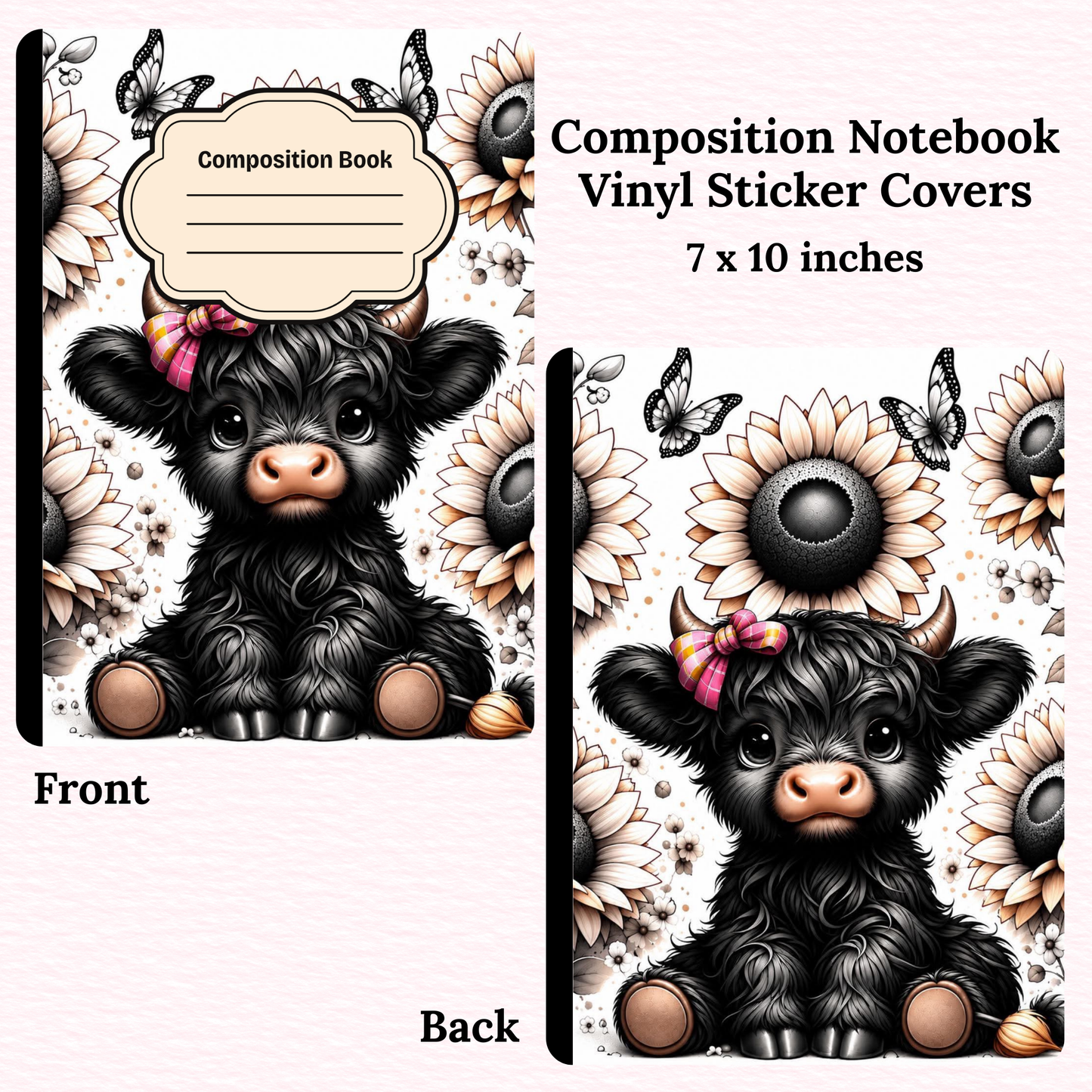 Black Cow Composition Notebook Vinyl Cover