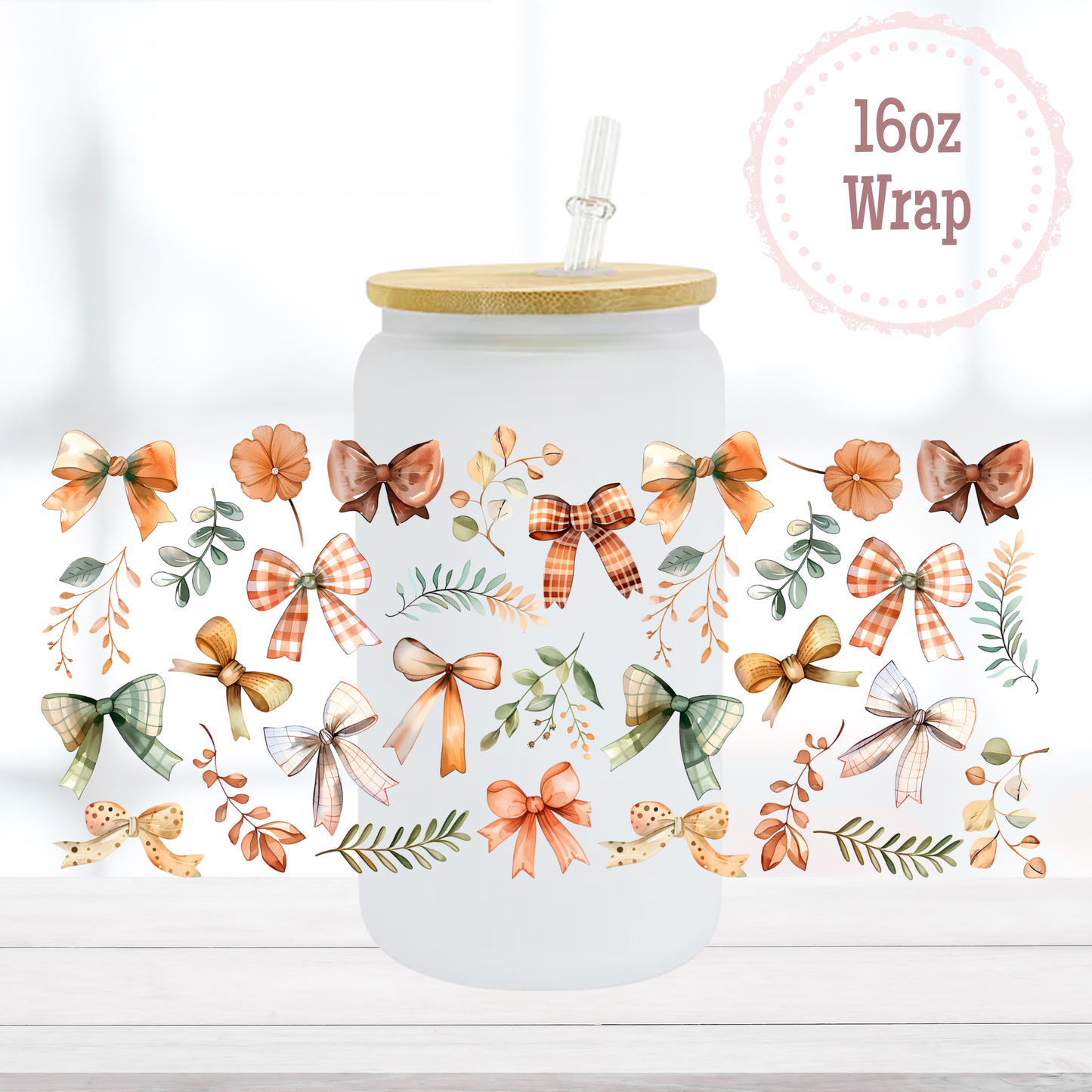 Fall Bows 16oz UVDTF Cup Wrap