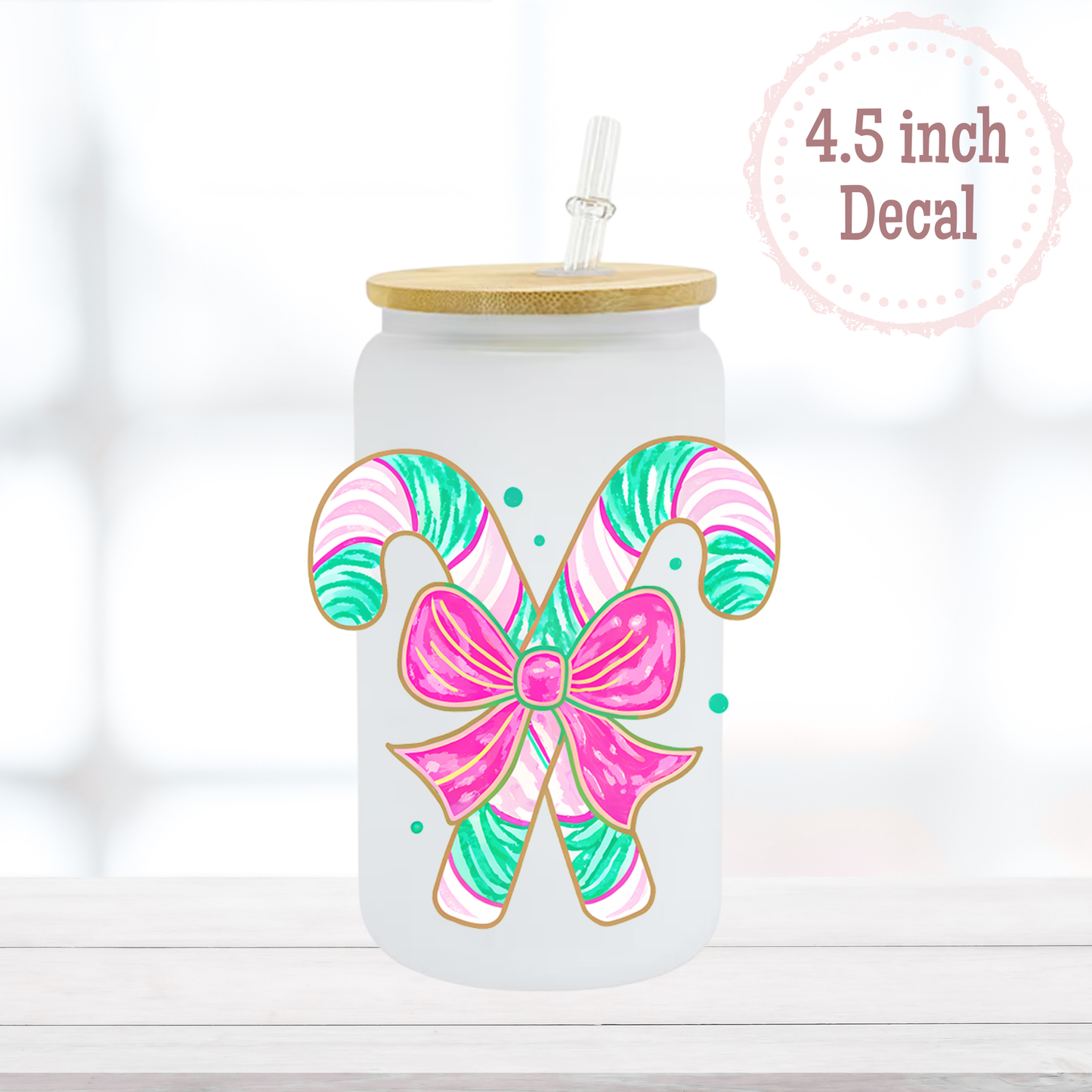 Pink Candy Canes UVDTF Decal