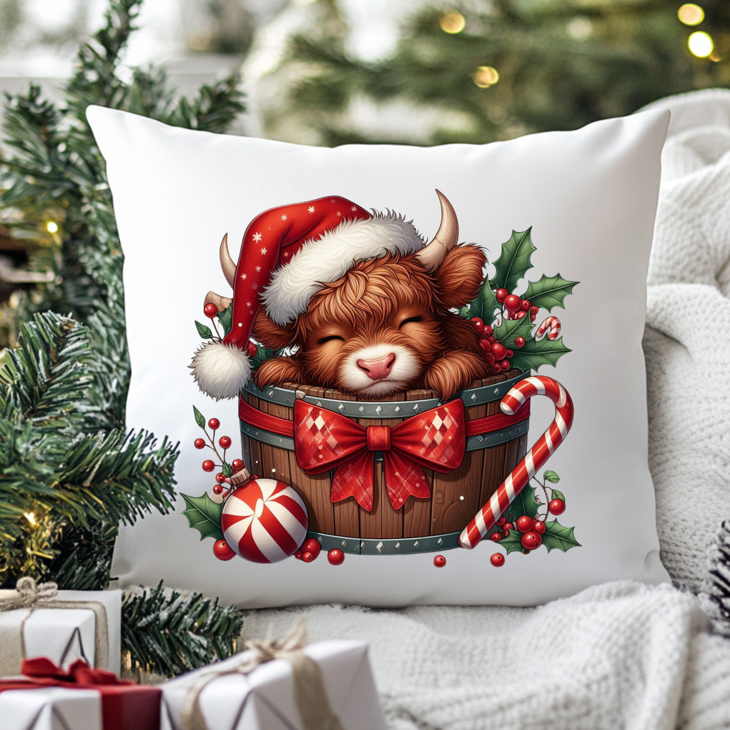 Christmas Highland DTF Print