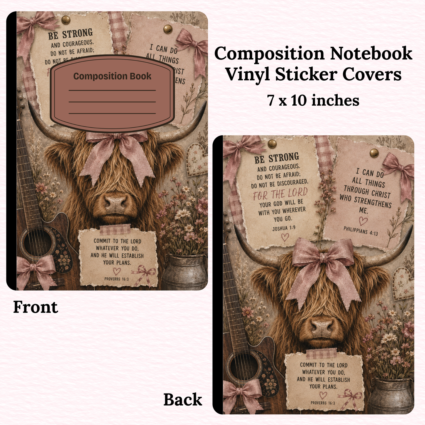 Cow Bible Verses Composition Notebook Vinyl Cover