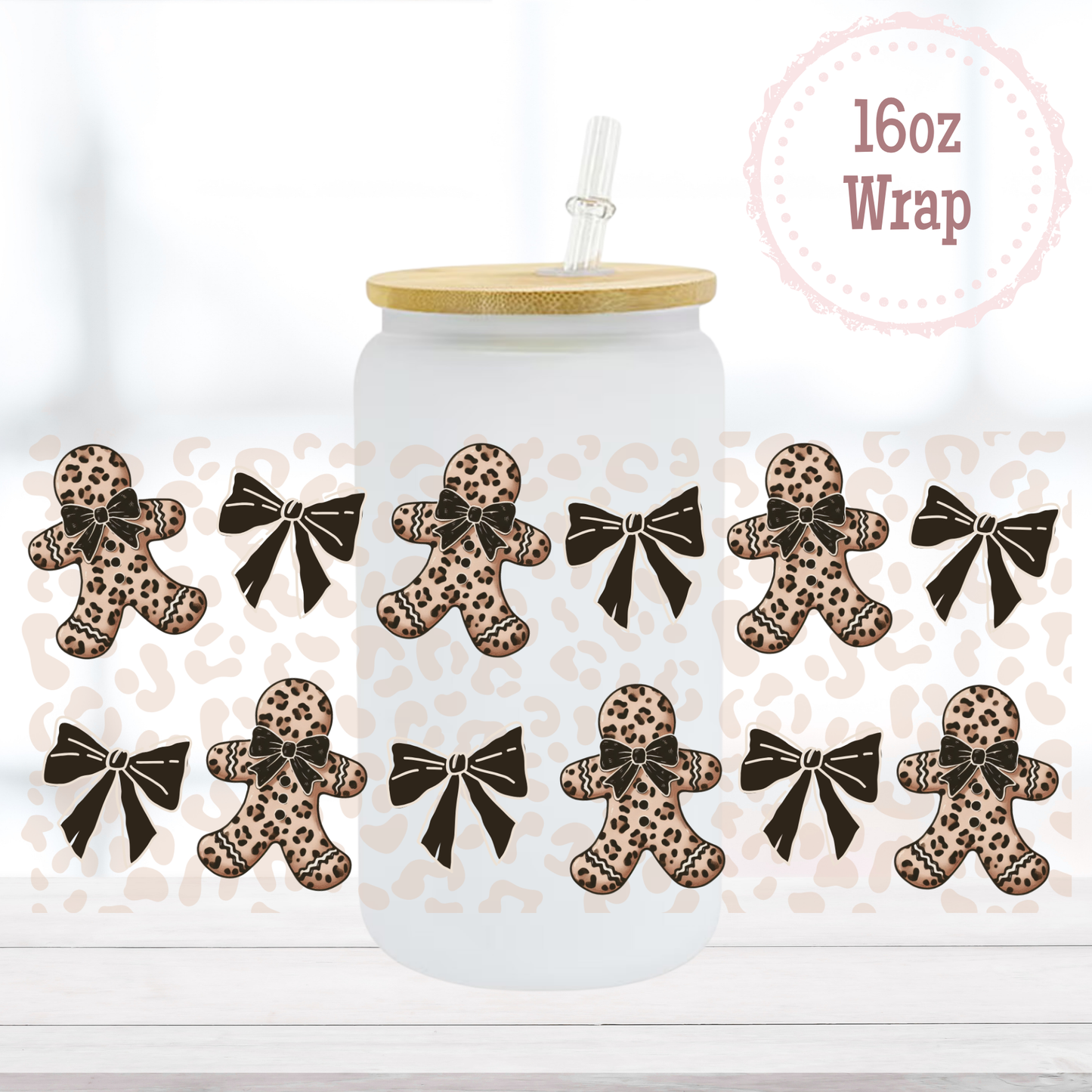 Cheetah Gingerbreads 16oz UVDTF Cup Wrap