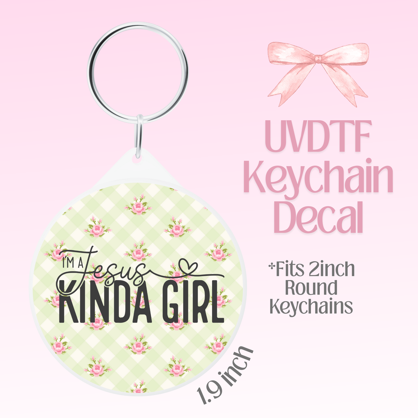 Jesus Girl Round Keychain Decal