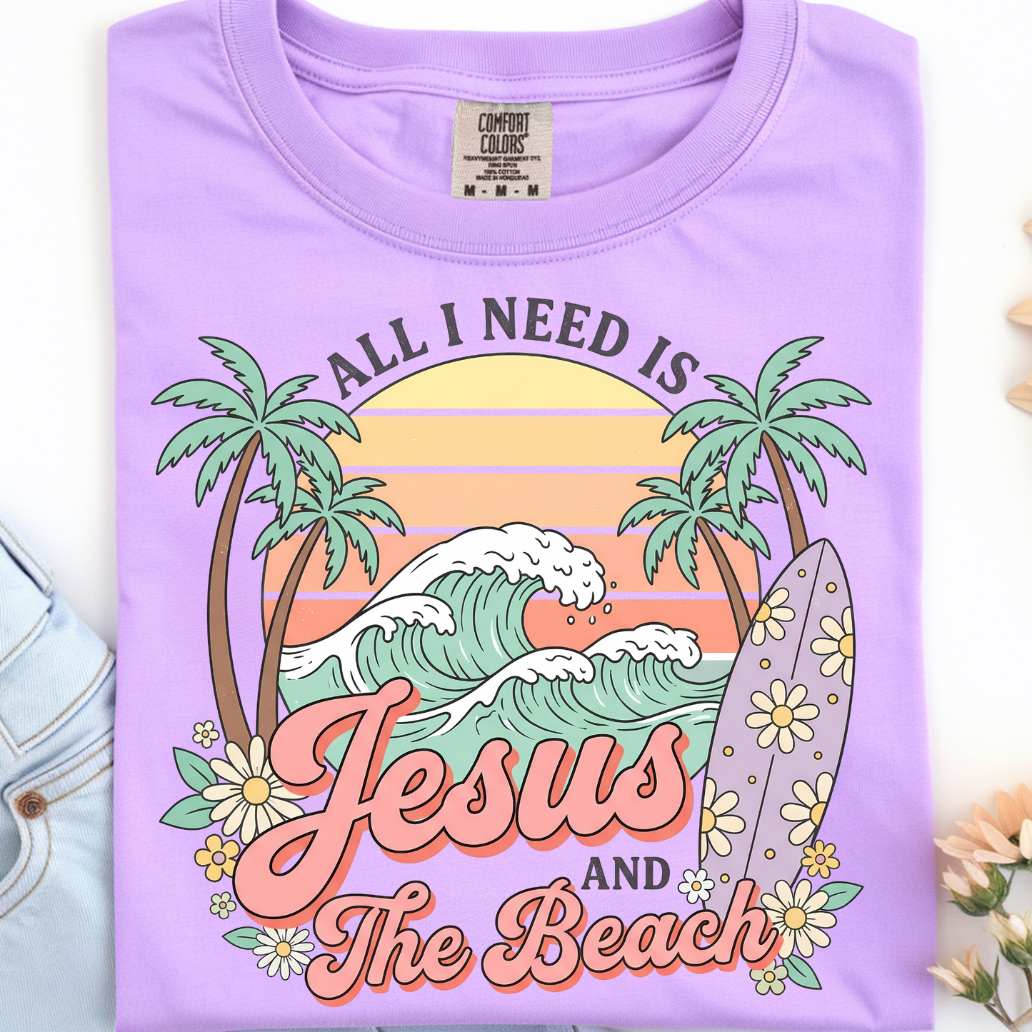 Jesus & The Beach DTF Print