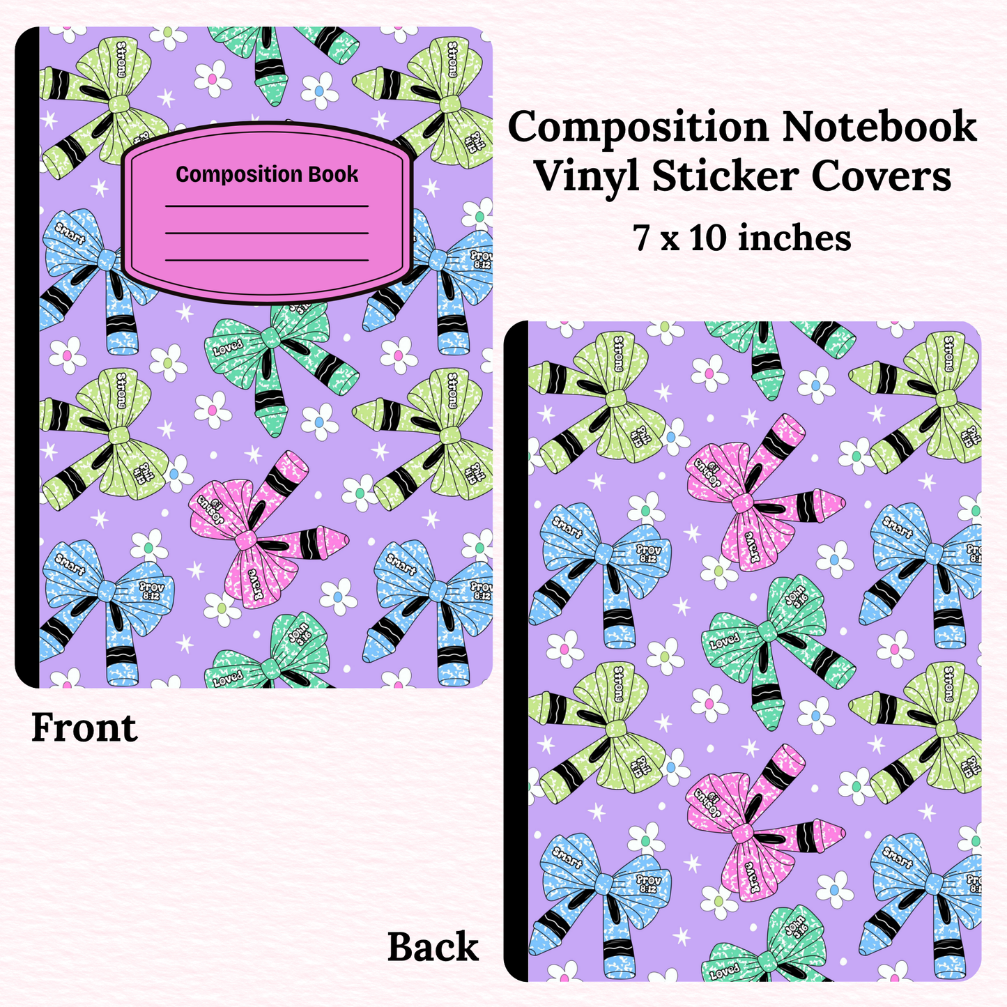 Bible School Bows Composition Notebook Vinyl Cover