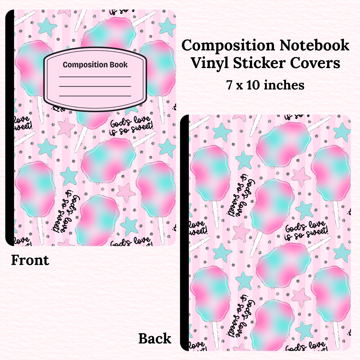 Cotton Candy Composition Notebook Vinyl Cover