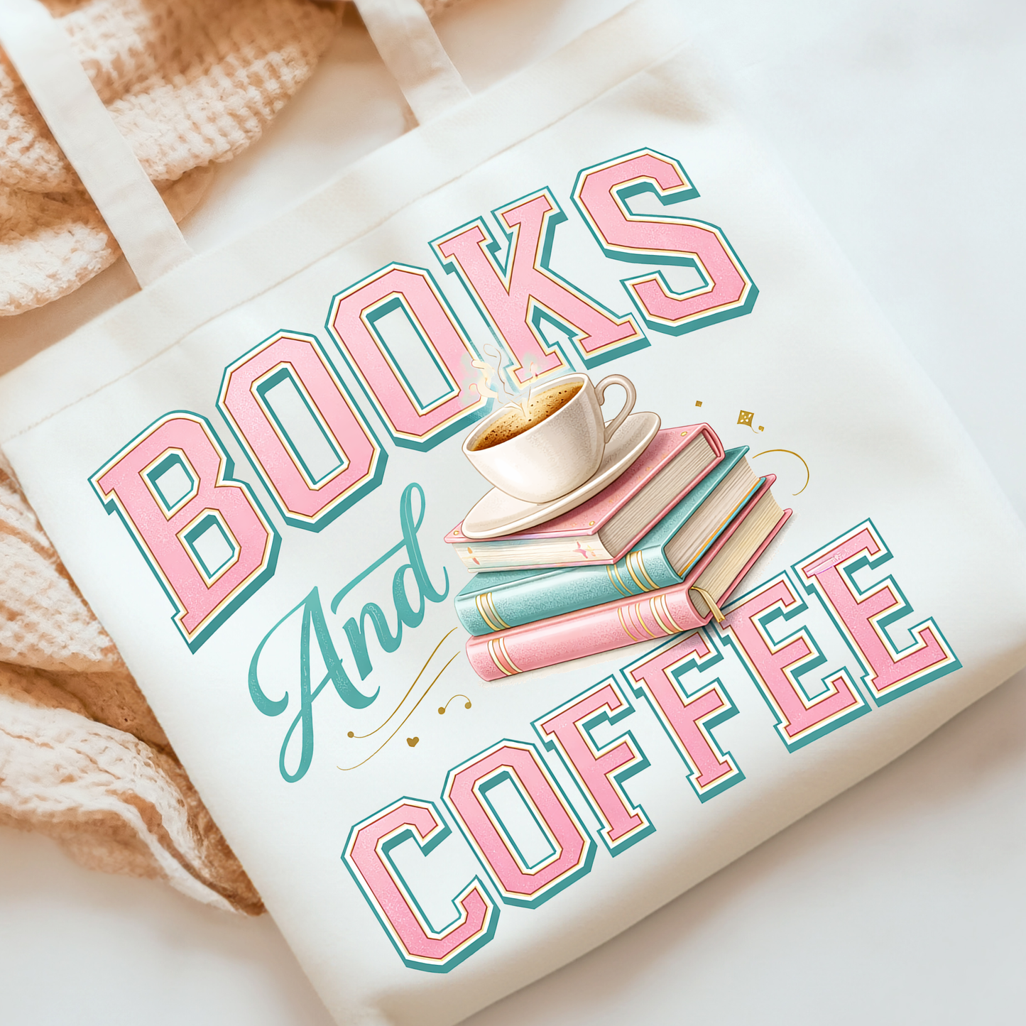 Books & Coffee DTF Print