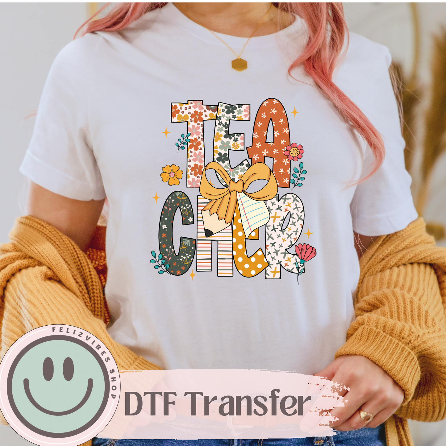Fall Teacher DTF Print