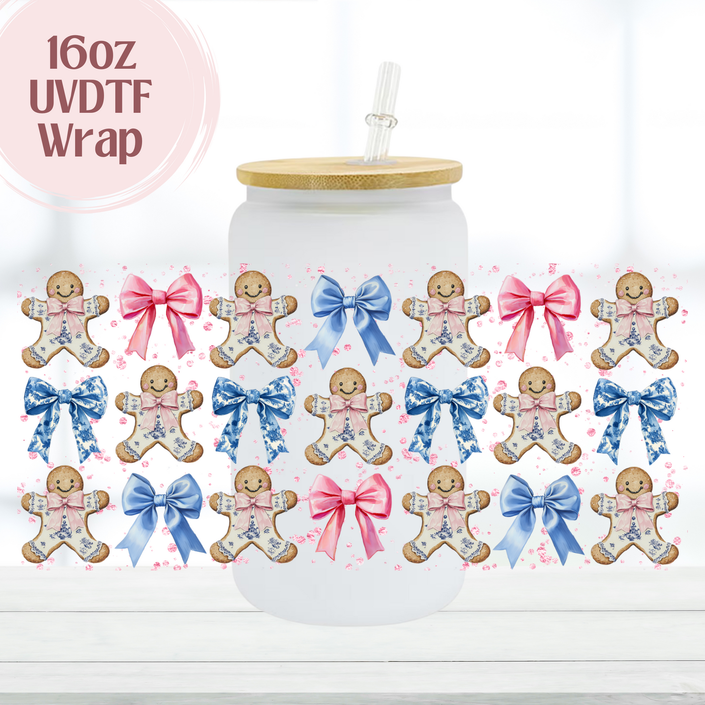 Gingerbread Coquette 16oz UVDTF Cup Wrap