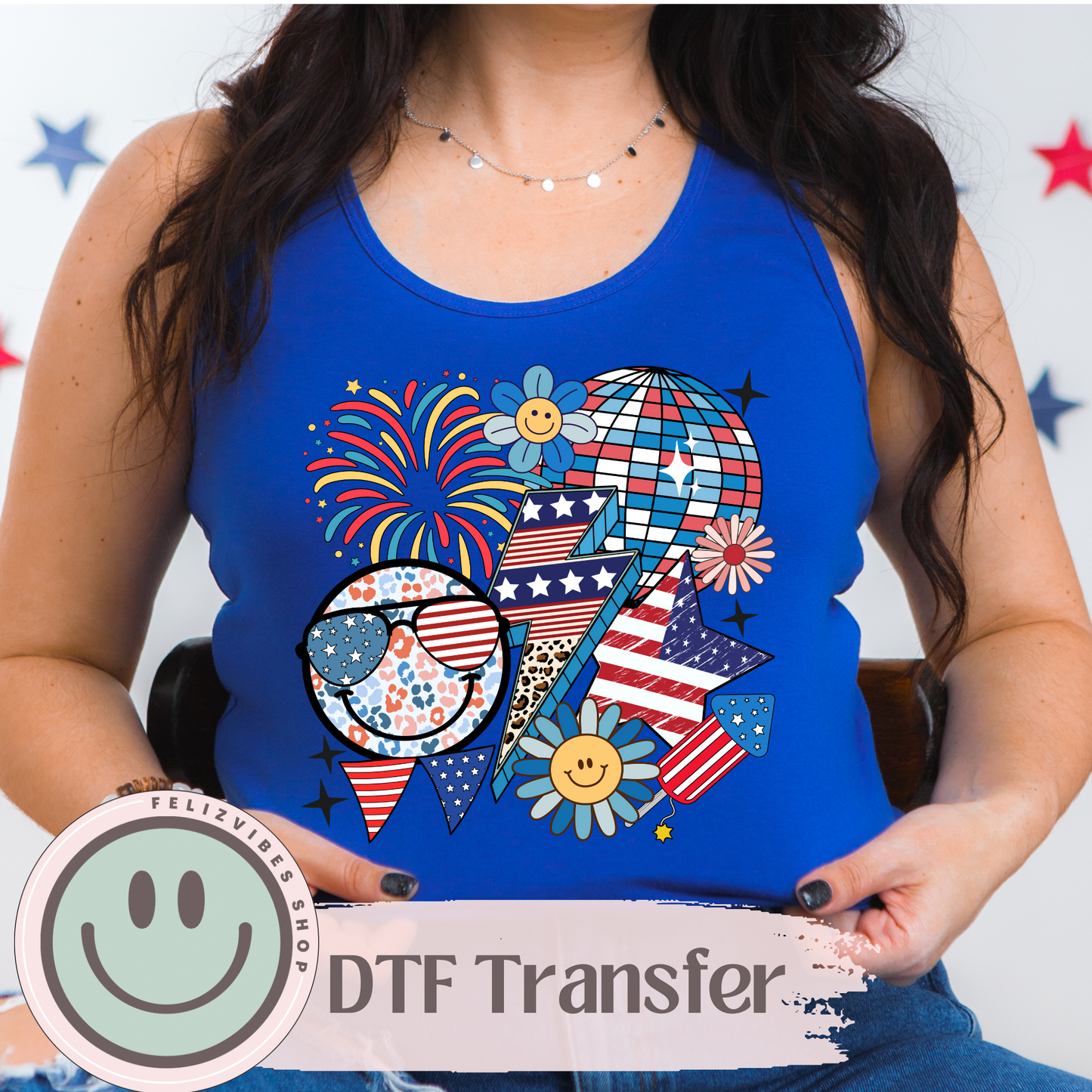 Smiley 4th DTF Print