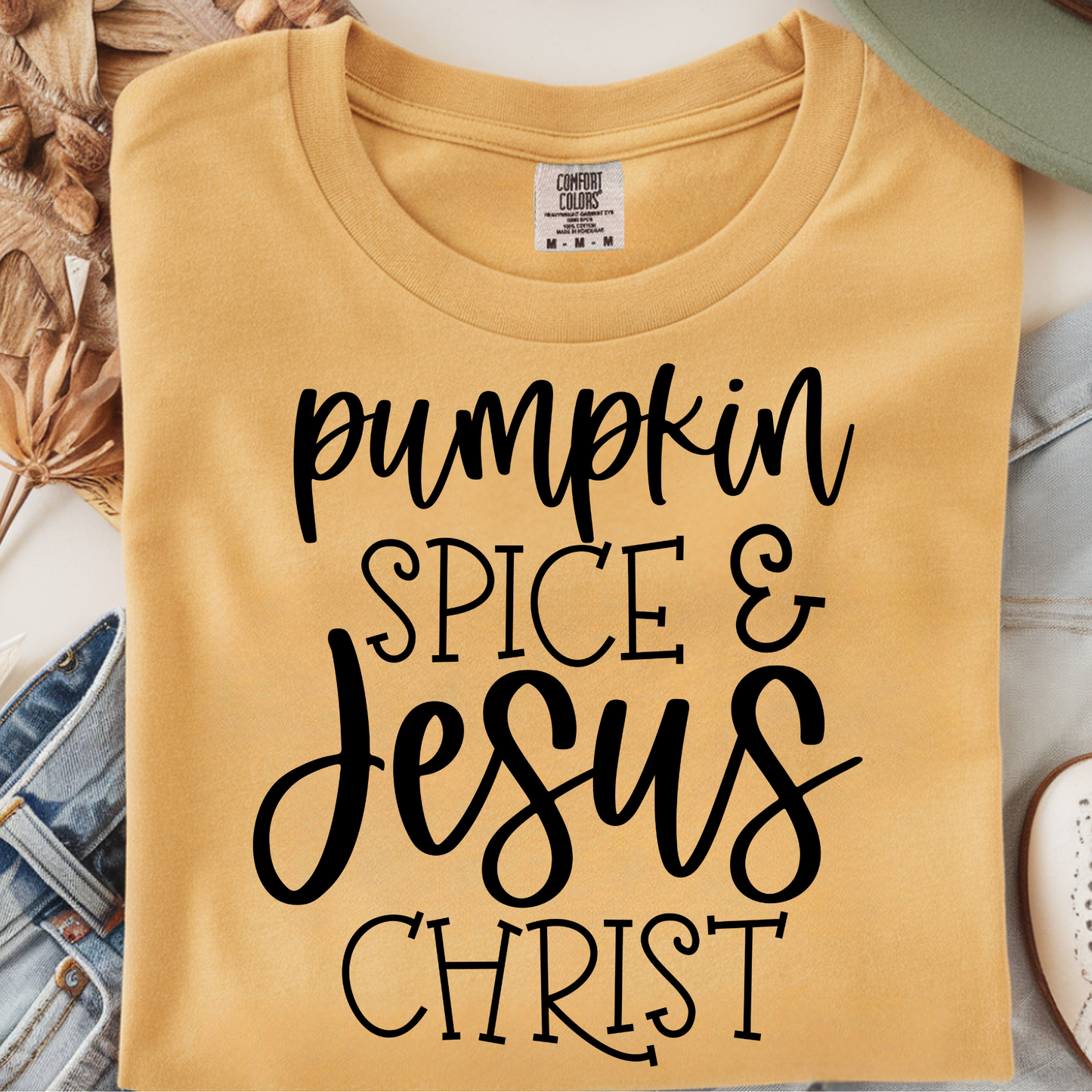 Pumpkin Spice & Jesus DTF Print