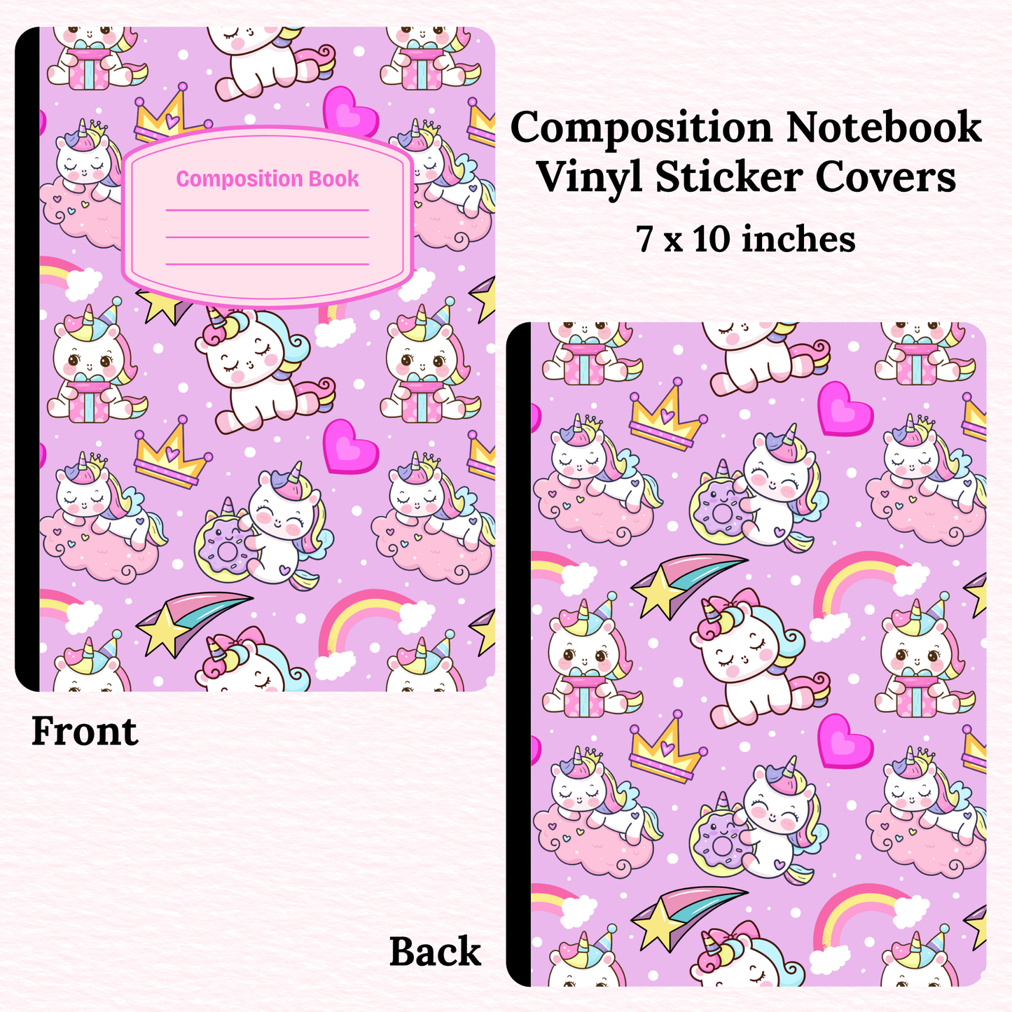 Unicorns Composition Notebook Vinyl Cover