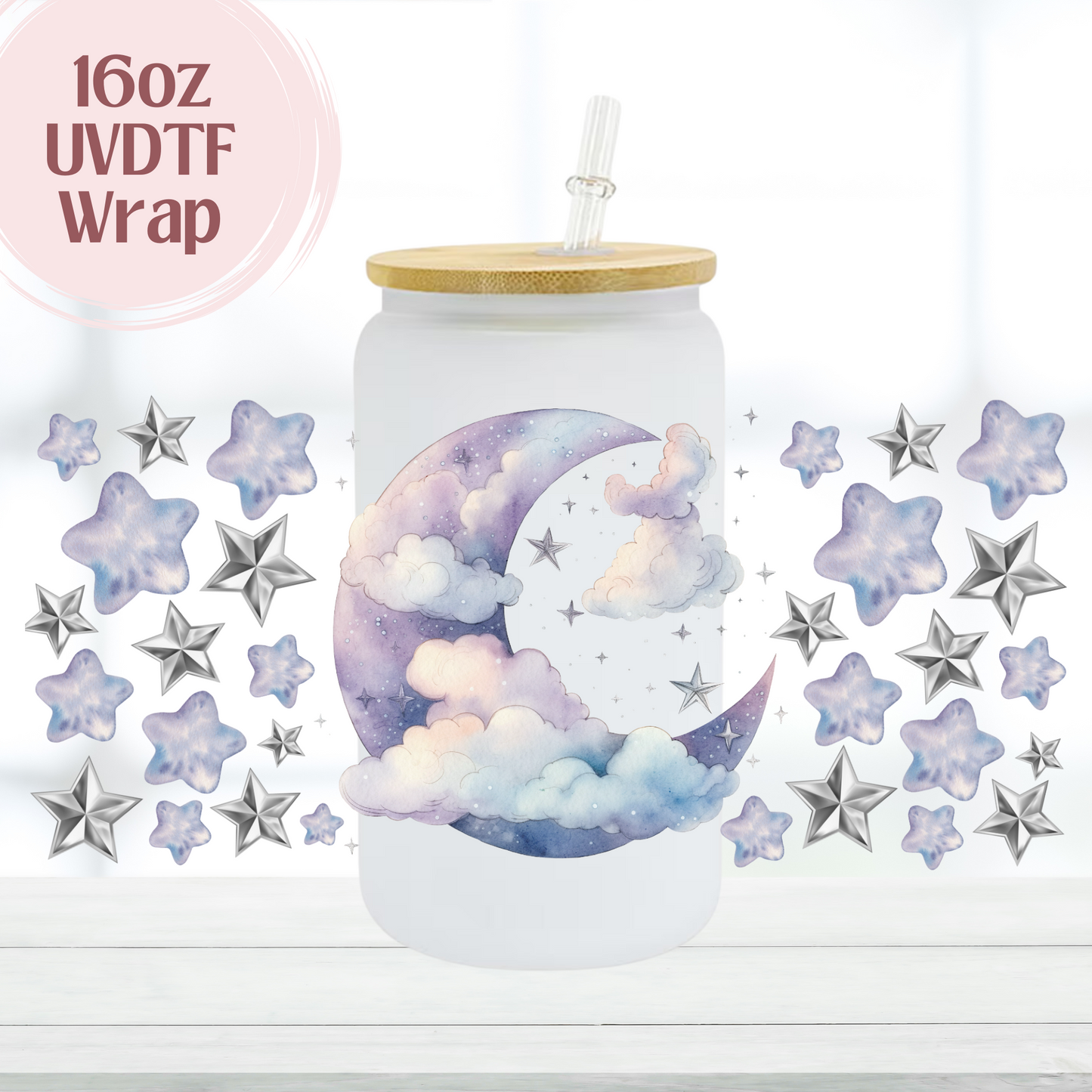 Moon & Stars 16oz UVDTF Cup Wrap