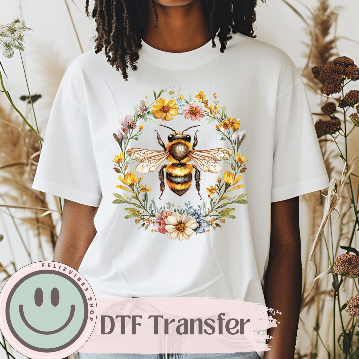 Boho Bee DTF Print
