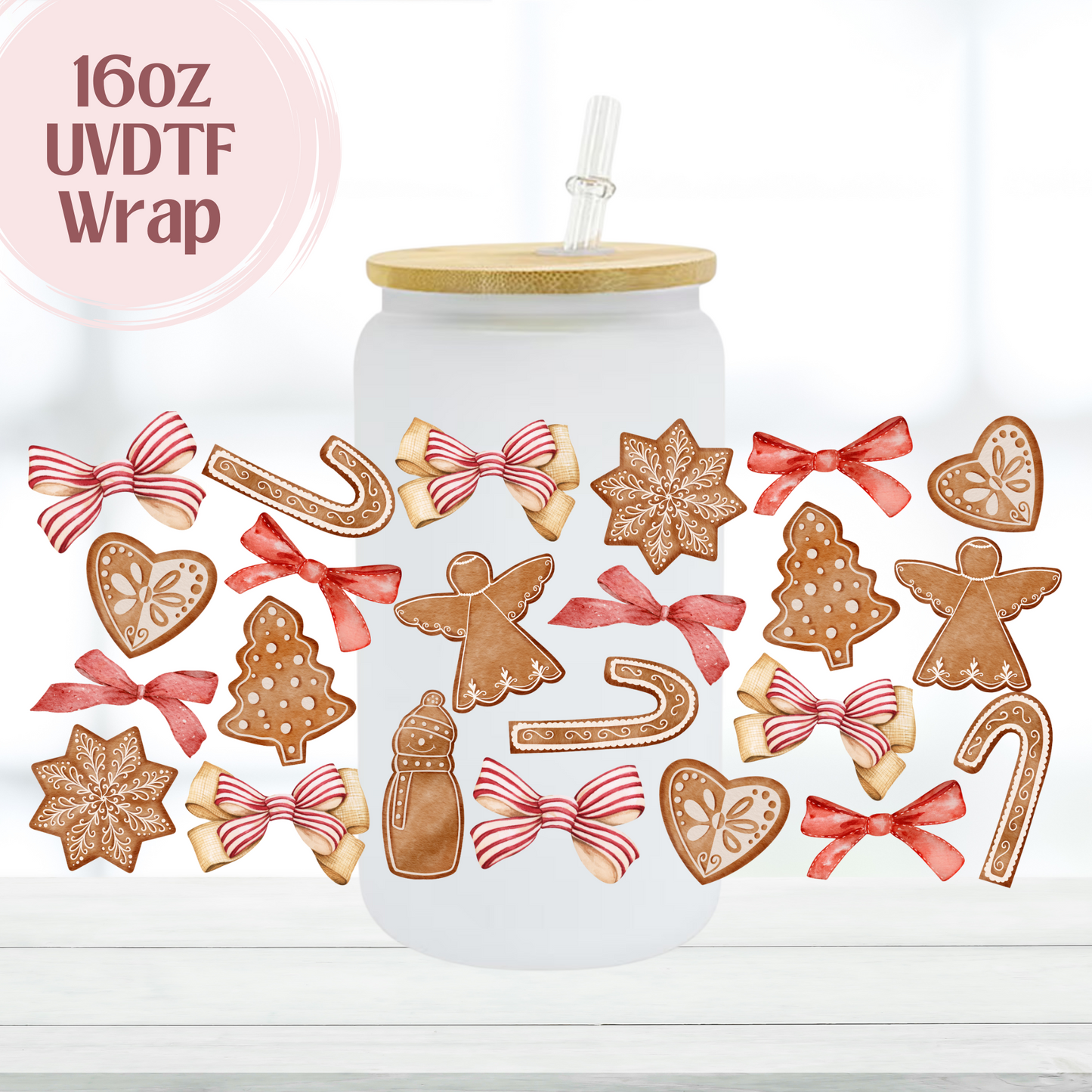 Gingerbread Cookies 16oz UVDTF Cup Wrap