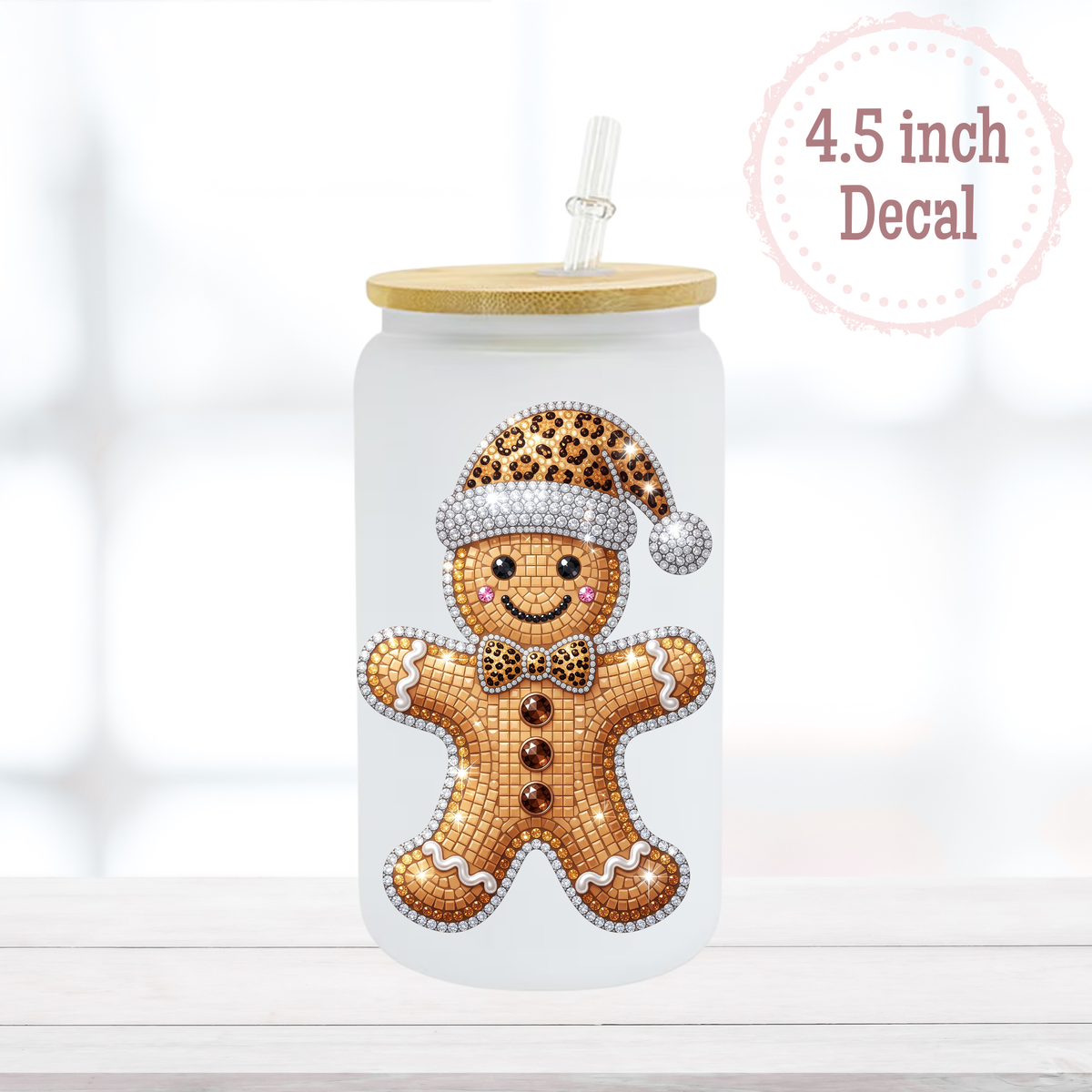 Glitter Gingerbread UVDTF Decal