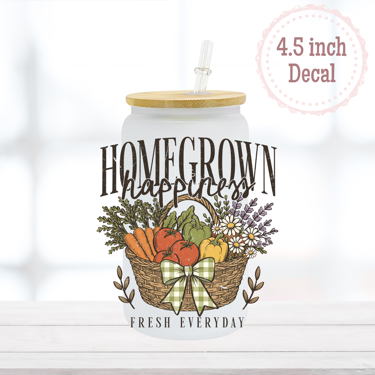 Homegrown Happiness UVDTF Decal