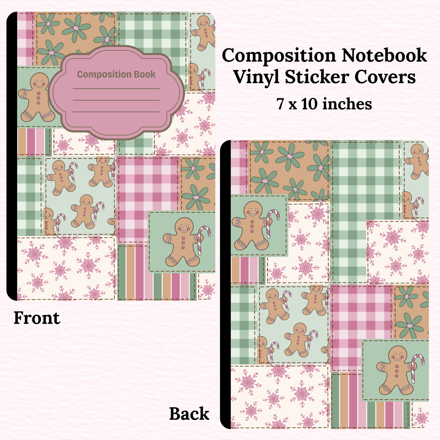 Gingerbread Patches Composition Notebook Vinyl Cover