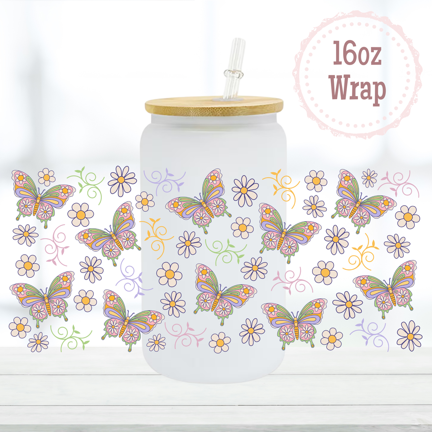 Butterflies 16oz UVDTF Cup Wrap