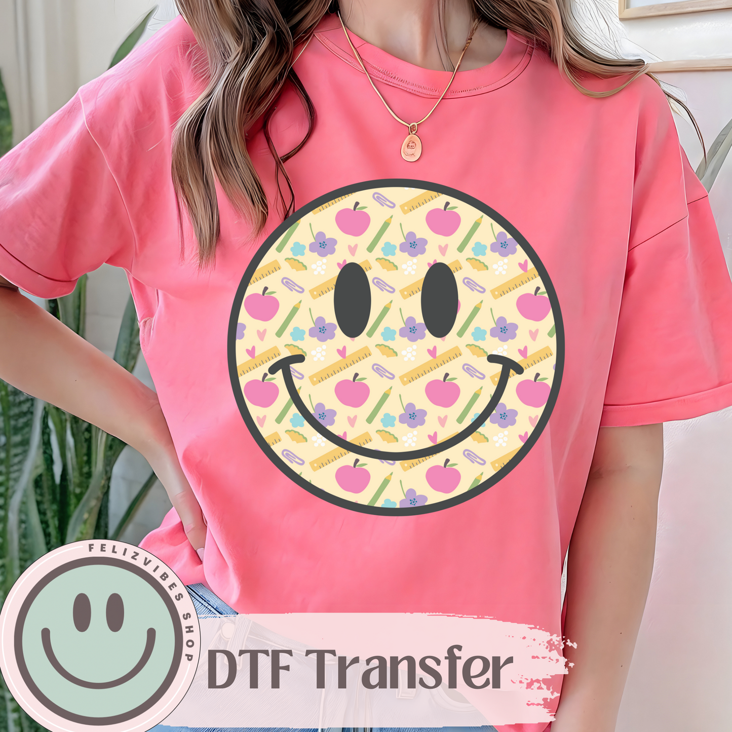 School Smiley DTF Print