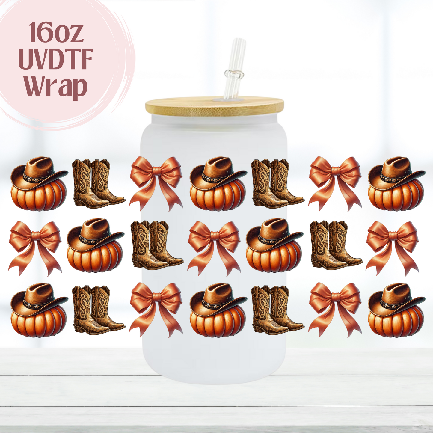 Western Pumpkins 16oz UVDTF Cup Wrap