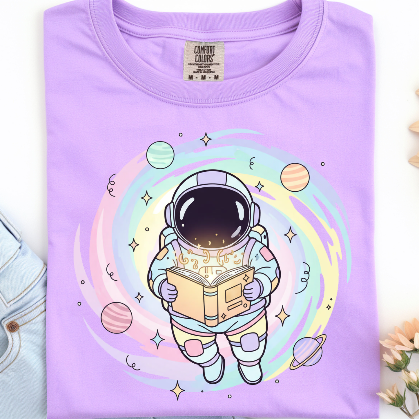 Astronaut Reading DTF Print