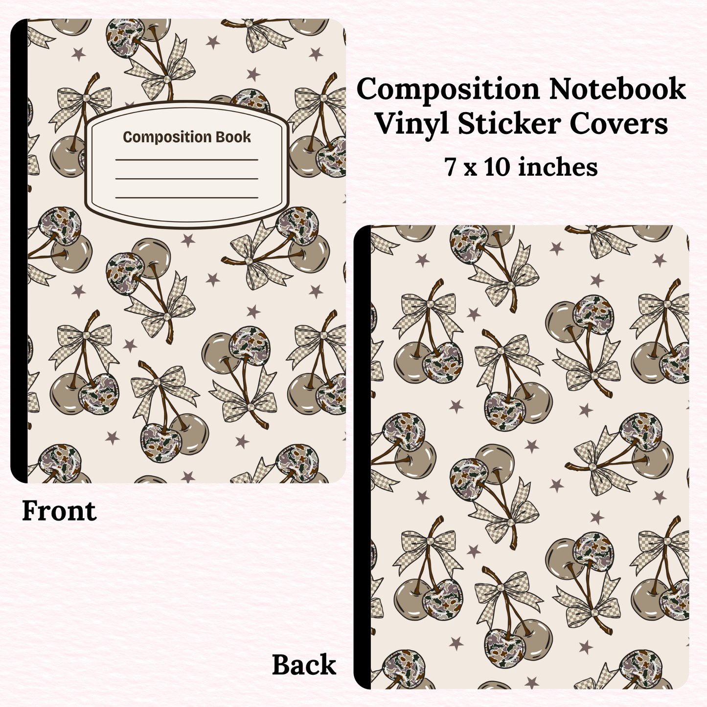Camo Cherries Composition Notebook Vinyl Cover
