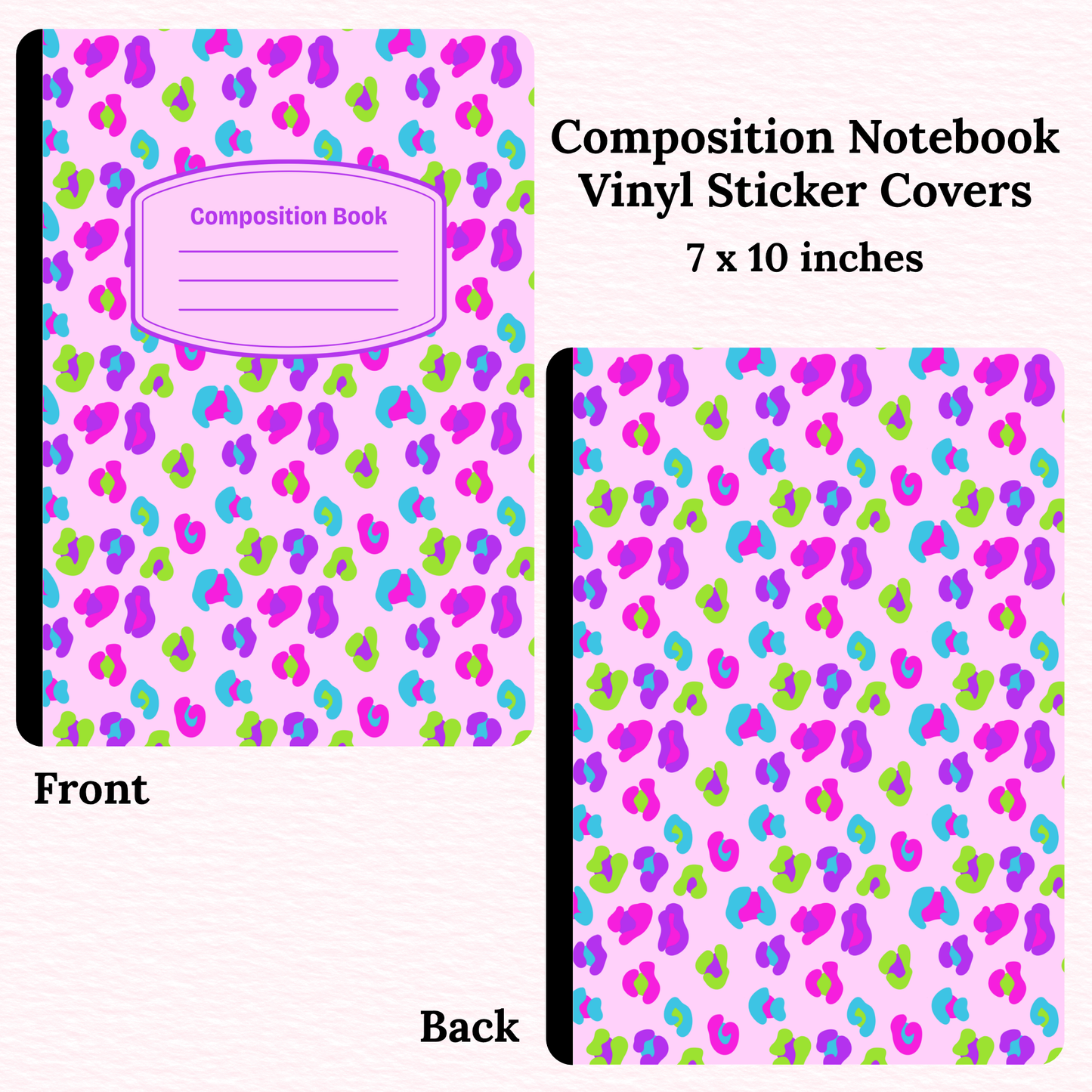 Neon Animal Print Composition Notebook Vinyl Cover
